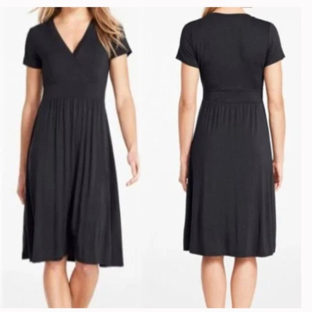 L.L. Bean black V-neck dress 🍁